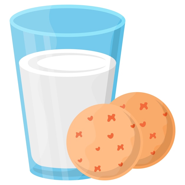 Thanksgiving Day Breakfast Concept Glas melk met zelfgemaakte koekjes Vector Icon Design Harvest