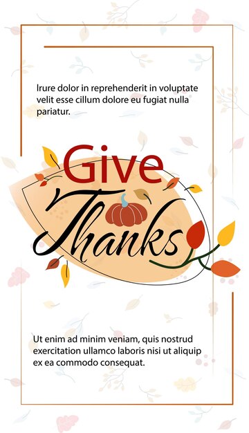 Thanksgiving day greeting card vector illustration with autumn leaves