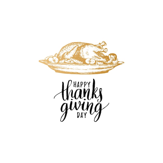 Thanksgiving day hand lettering