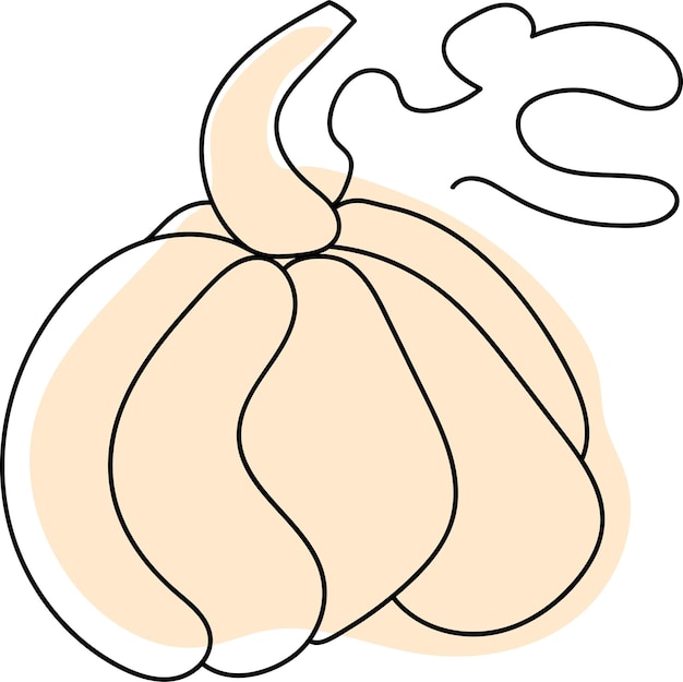 Vector thanksgiving day illustration with line art pumpkin fall background vector continuous autumn design