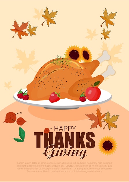 Vettore il giorno del ringraziamento è una festa negli stati uniti per esprimere gratitudine e condividere un pasto festivo