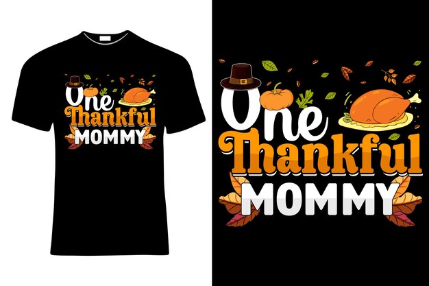 Vector thanksgiving day november 24 one thankful momy