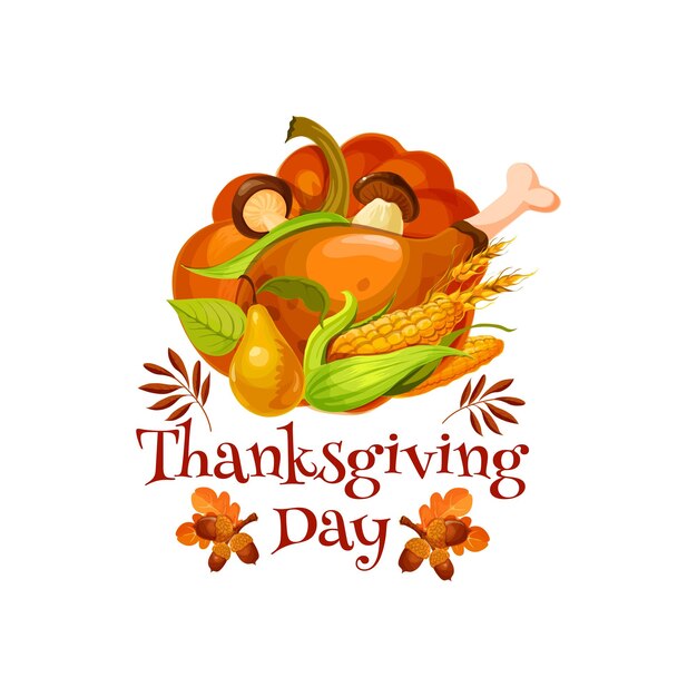 Thanksgiving day poster for autumn holiday design