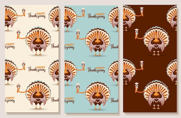 Thanksgiving day seamless pattern Thanksgiving day pattern with turkey