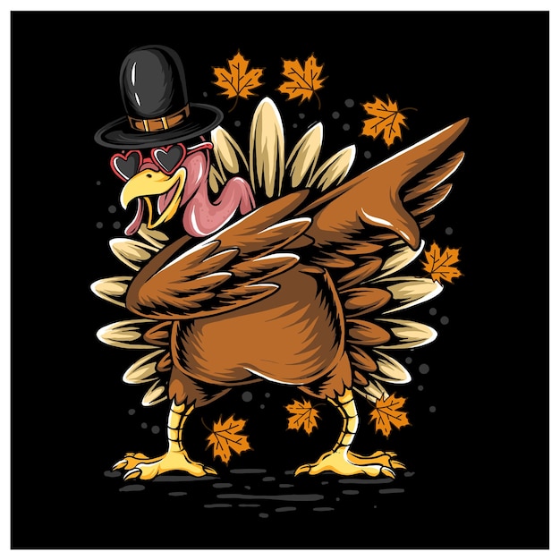Thanksgiving day turkey dancing dabbing style