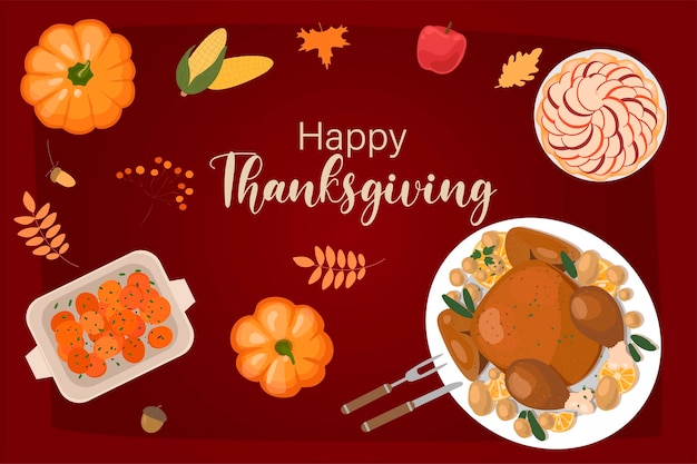 Thanksgiving day vector ontwerpsjabloon voor posters banners uitnodigingen wenskaart