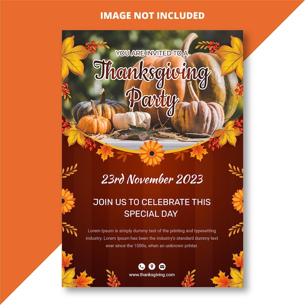 Vector thanksgiving dienst flyer ontwerp