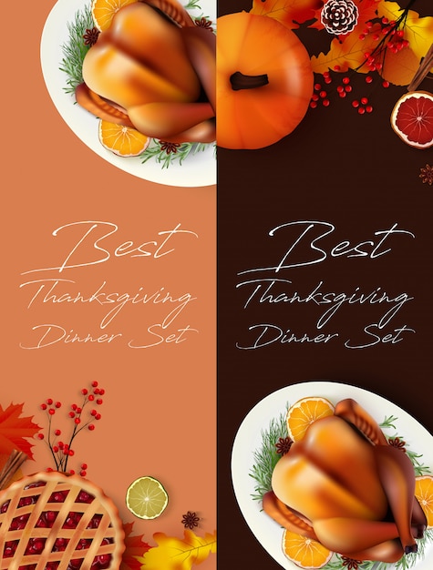 Vector thanksgiving diner banner sjablonen