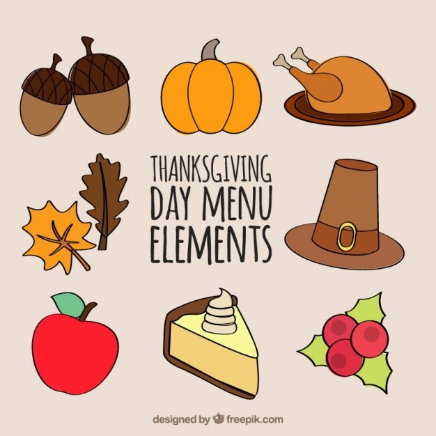 Thanksgiving flat icons collection