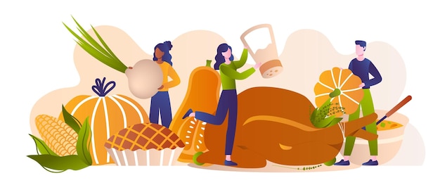 Vector thanksgiving food concept