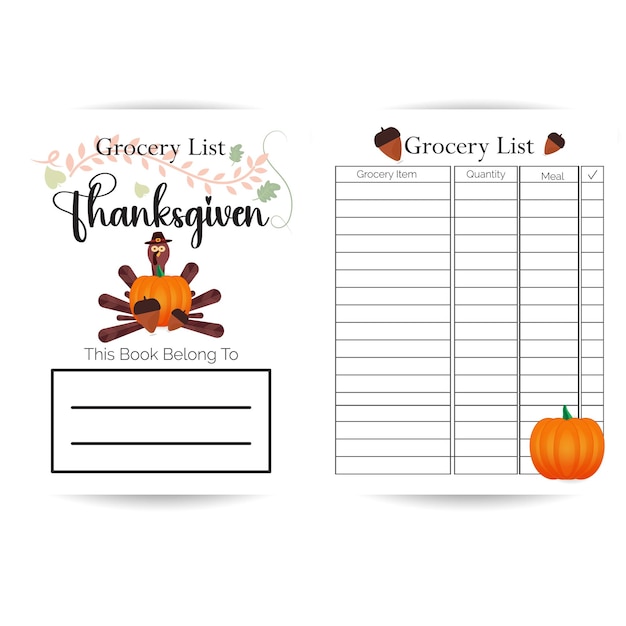 Thanksgiving Grocery List