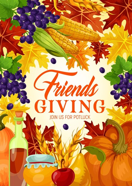 Vector thanksgiving herfstvakantie friendsgiving vector