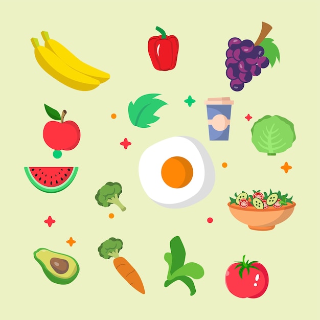 Vector thanksgiving icon concept fruits for thanksgiving party