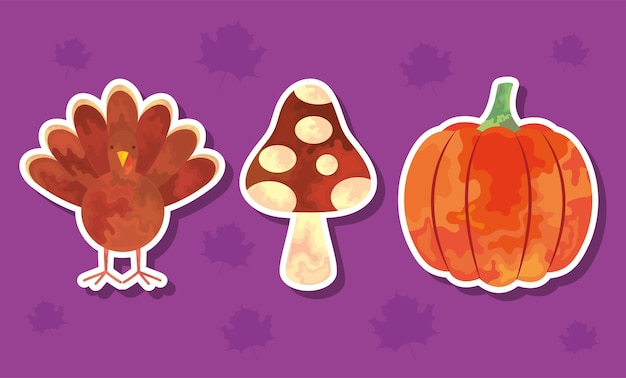 Thanksgiving icon set