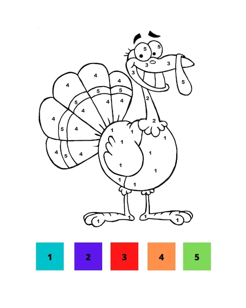 Thanksgiving Kleurplaten Kleur op Nummer Thanksgiving