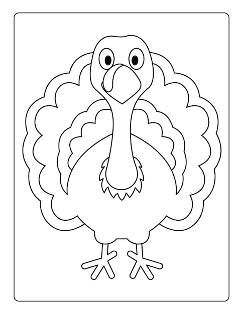 Thanksgiving Kleurplaten voor kinderen met zwart-wit activiteitenwerkblad kalkoen en pompoen