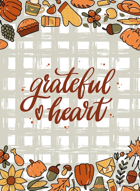 Thanksgiving lettering quote for cards and posters