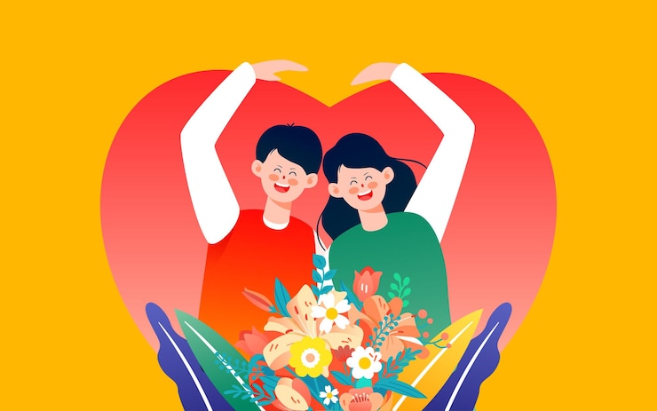 Vector 추수 감사절 연인 그림 심장 그림 사랑 발렌타인 데이 선물 포스터보다 그림