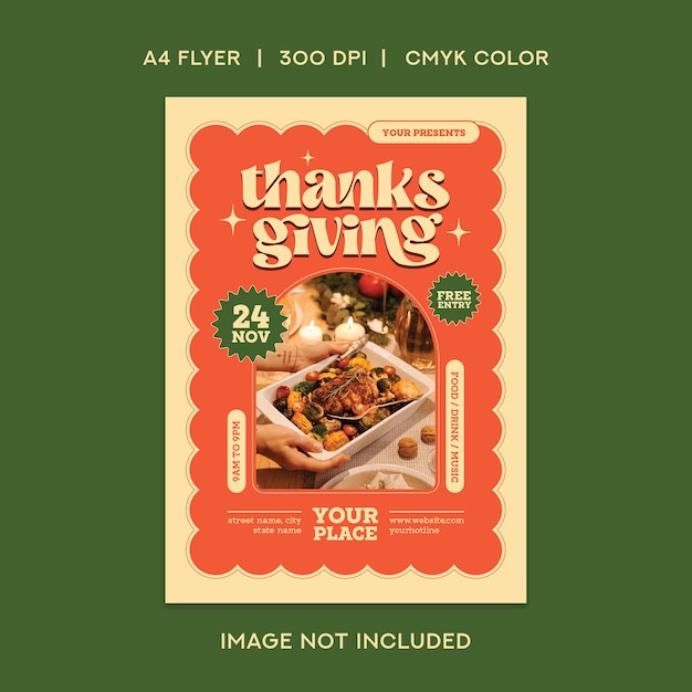 Vector thanksgiving party flyer