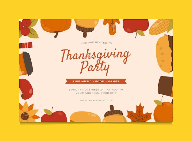 Thanksgiving Party Invitation Poster Template