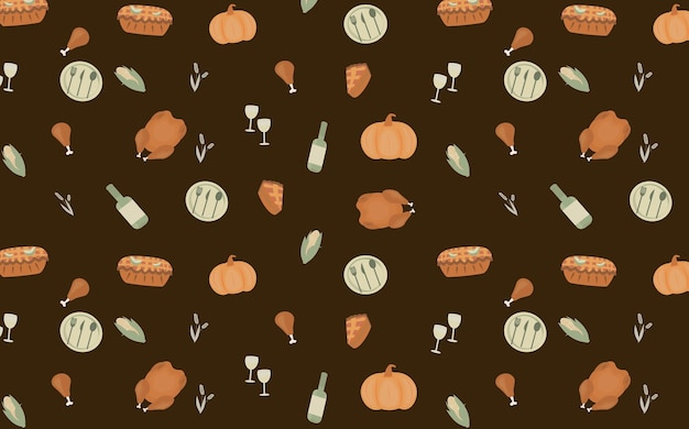 Thanksgiving patroon op bruine achtergrond