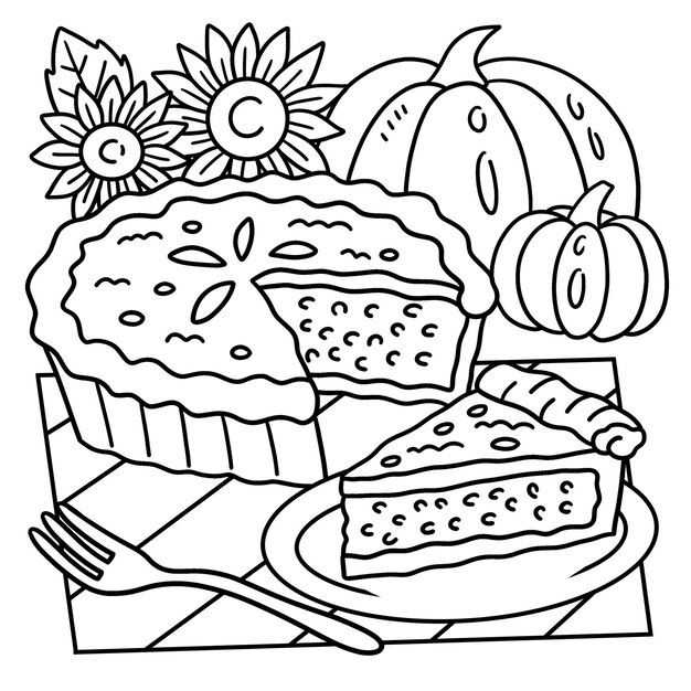 17+ Pumpkin Pie Coloring Page