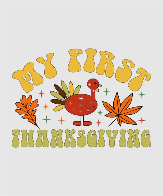 Vettore thanksgiving retro thanksgiving svg, retro ondulato groovy riconoscente mama premium vector