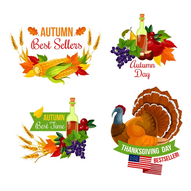 Vector thanksgiving sale icon of autumn season holiday