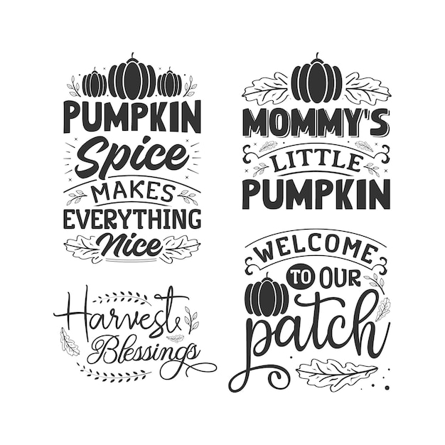 Thanksgiving set vector typografie