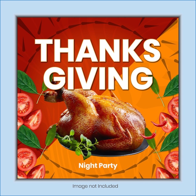 thanksgiving social media post design template