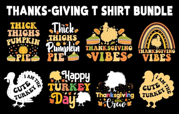 Thanksgiving T-shirt ontwerp bundel, Happy Thanksgiving tshirts