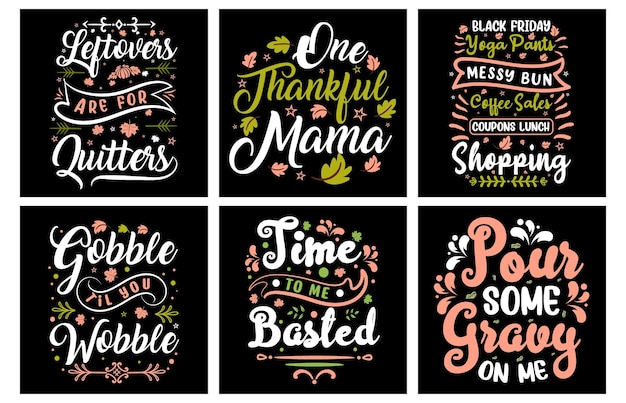 Vector thanksgiving t-shirt ontwerp bundel vector kunst