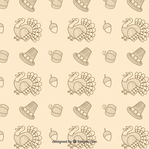 Vector thanksgiving turkey pattern