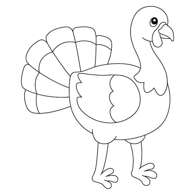 Thanksgiving Turkey Pilgrim Isolated Coloring Page