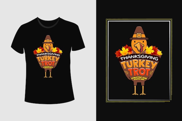 Vector thanksgiving turkey trot strutting our stuffin 2022 t-shirt design.