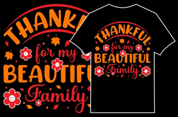 Thanksgiving Typographic T-Shirt Vector.