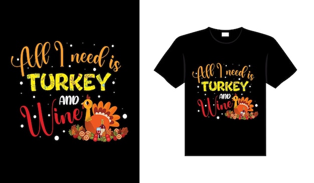 Thanksgiving typography t-shirt design or Happy thanksgiving vector poster design