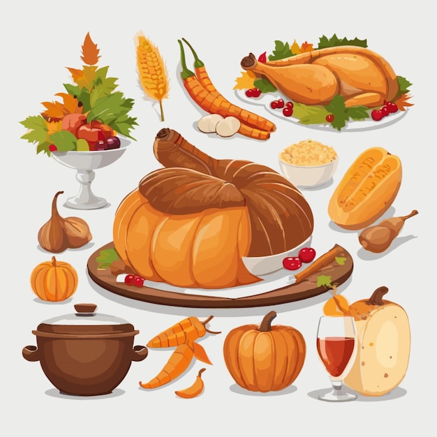 Thanksgiving vector op een witte achtergrond