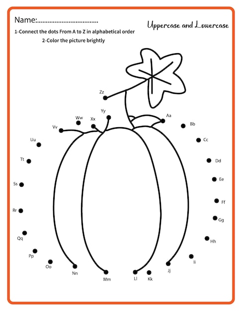 Vector thanksgiving verbind het stippenspel voor kinderen, afdrukbaar werkblad voor de herfstvakantie.