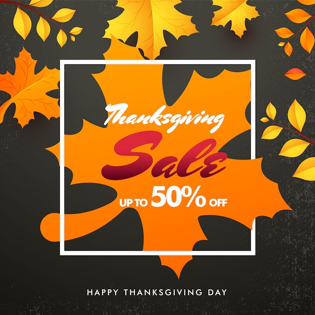 Thanksgiving verkoop banner of poster.