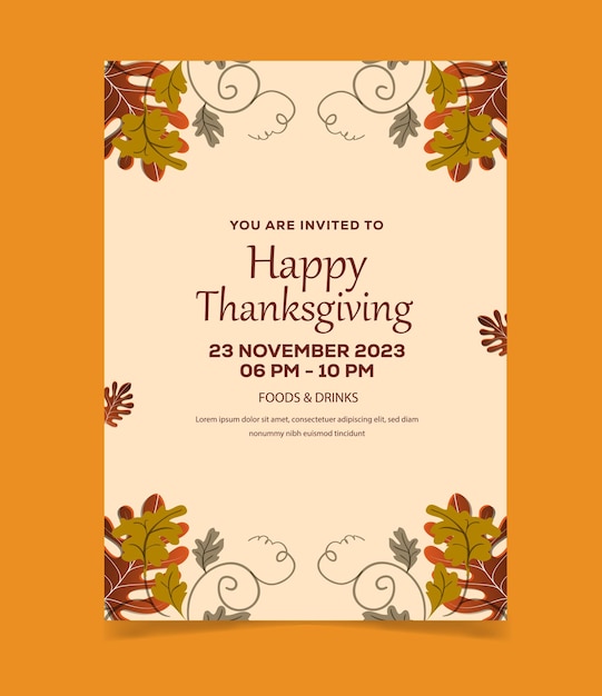thanksgiving vertical poster template