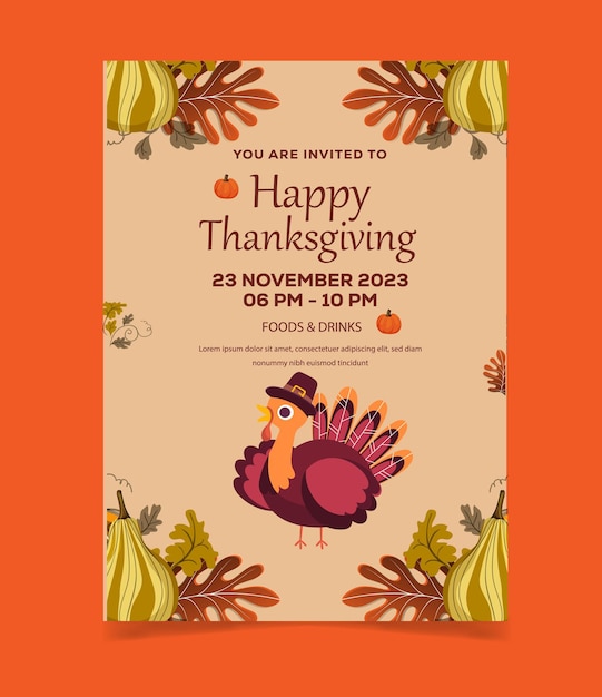 Vector thanksgiving vertical poster template