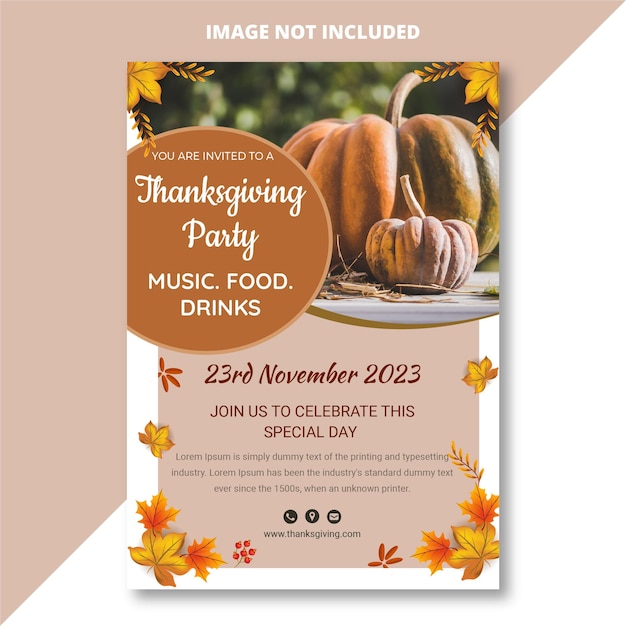 Thanksgiving viering uitnodiging sjabloon