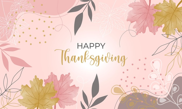 Thanksgiving watercolor floral background for banners, cards, posters, invitations, wallpaper