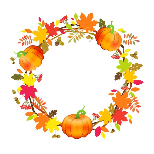 Thanksgiving wreath vector illustration