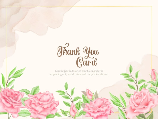 Thankyou Card Floral Vector Template