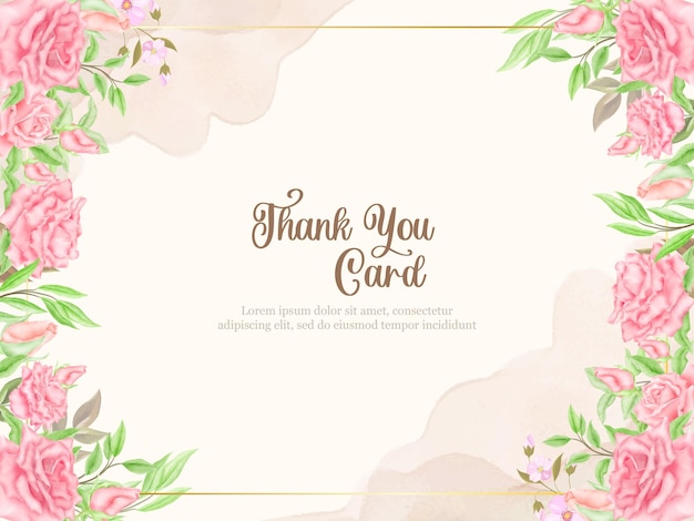 Thankyou Card Floral Vector Template