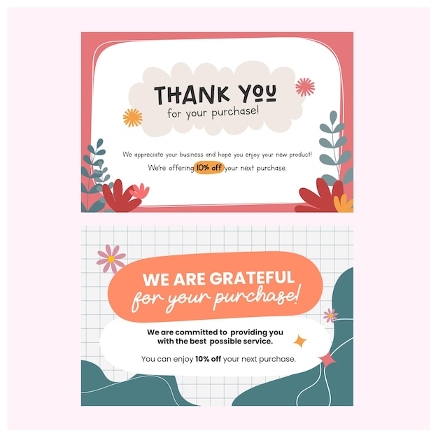 Vector thankyou card