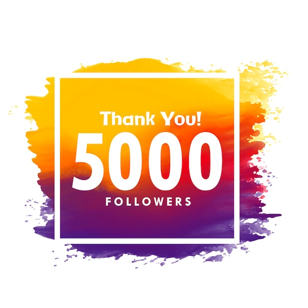 Thankyou message for 5000 social media followers