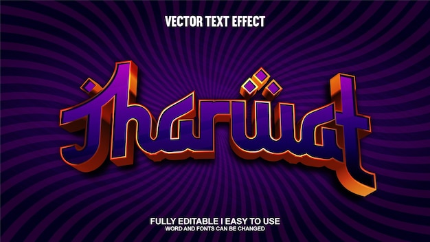 Tharwat полностью редактируемый 3D векторный текстовый эффект
